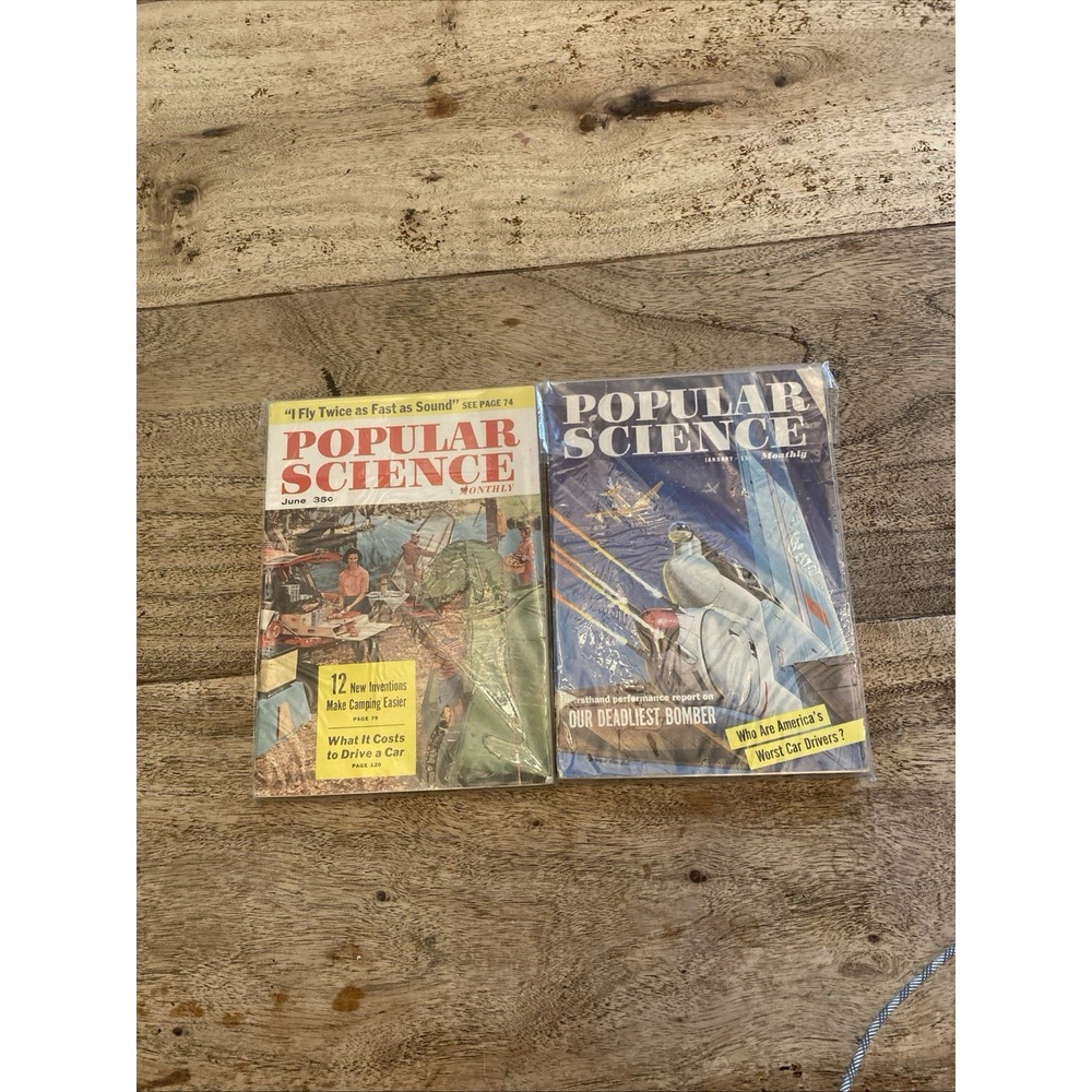 LOT OF 2 Popular Science Magazines 1956-57 Vintage